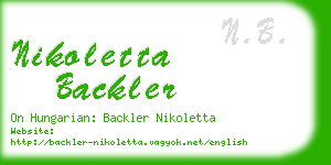 nikoletta backler business card